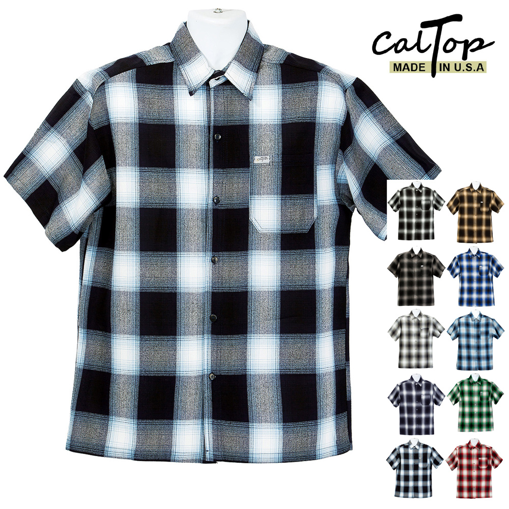 CALTOP キャルトップ #2000 S/S チェック 半袖シャツ オンブレ