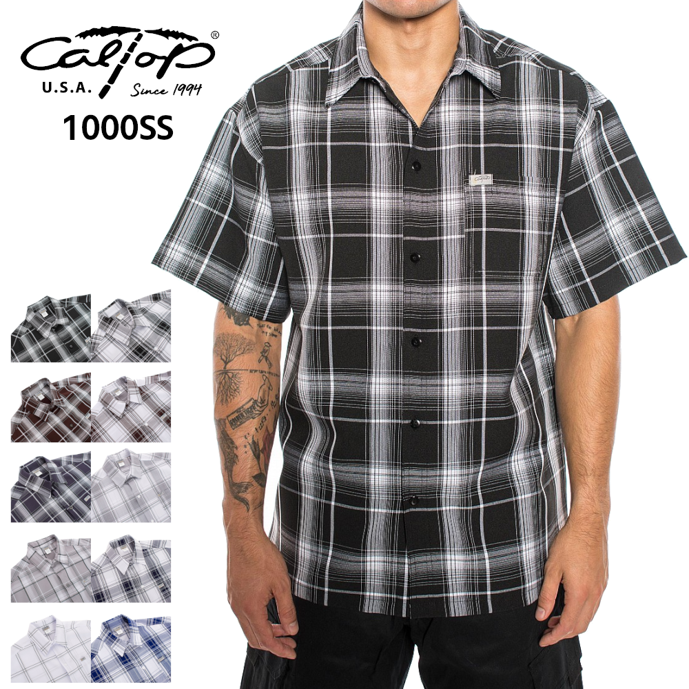 CALTOP キャルトップ #1000 S/S チェック 半袖シャツ オンブレ カラーベース