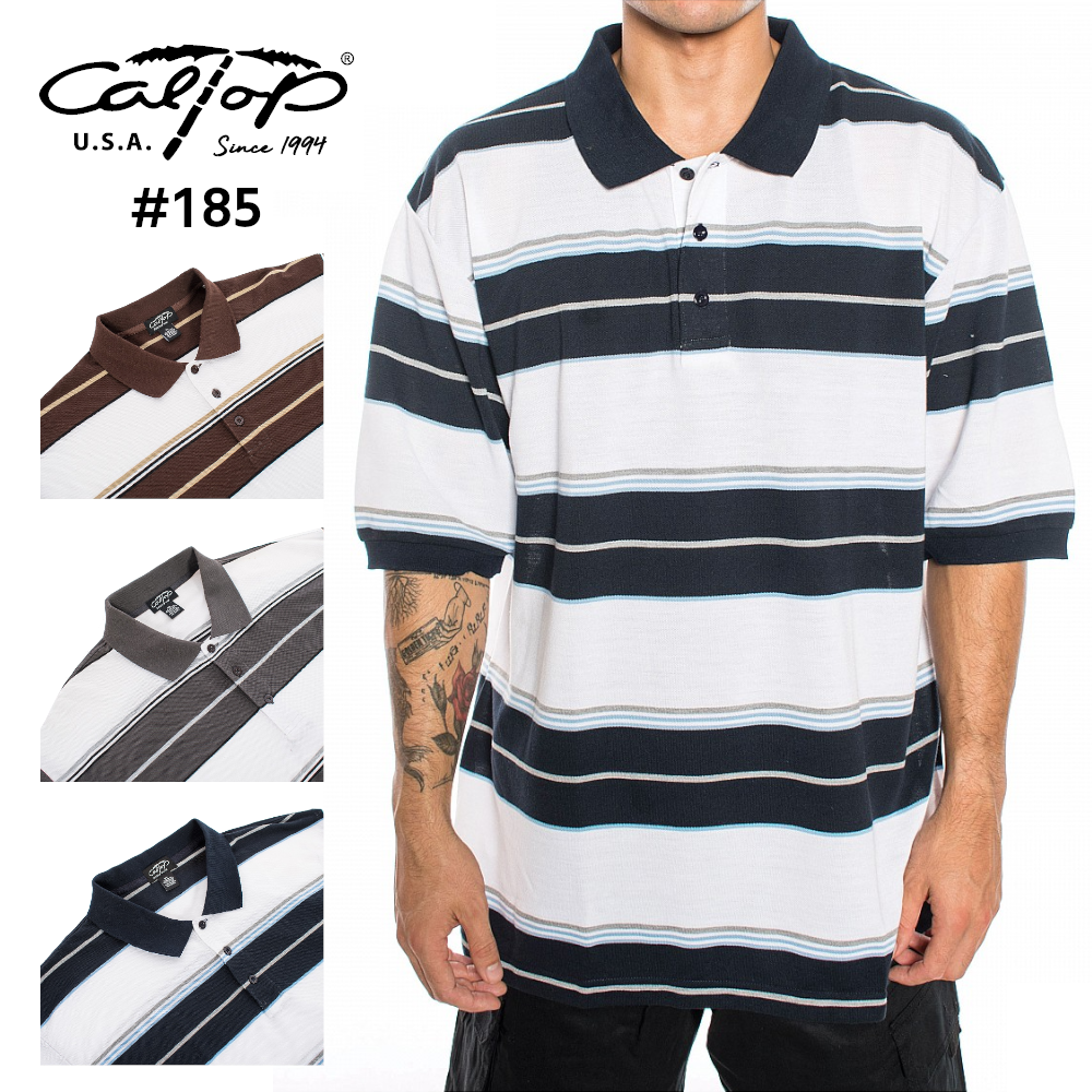 CALTOP キャルトップ #185 S/S Polos ストライプ 半袖ポロシャツ