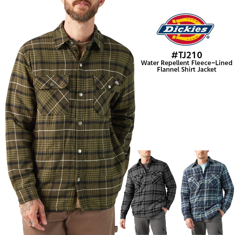 DICKIES ディッキーズ フランネルシャツジャケット #TJ210 Fleece-Lined Flannel Shirt Jacket (USAライン)
