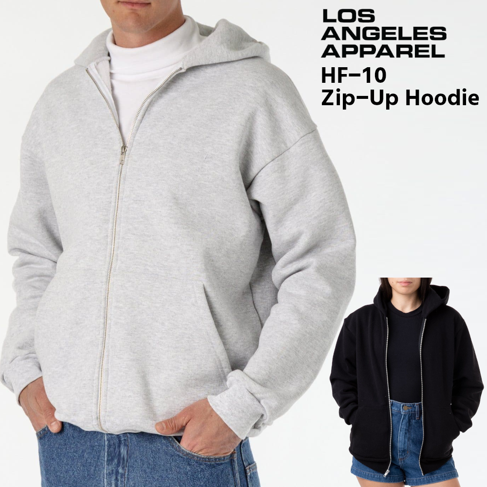 【ロサンゼルス アパレル】HF10 フルジップフーディ Heavy Fleece Zip-Up Hoodie (LOS ANGELES APPREL)