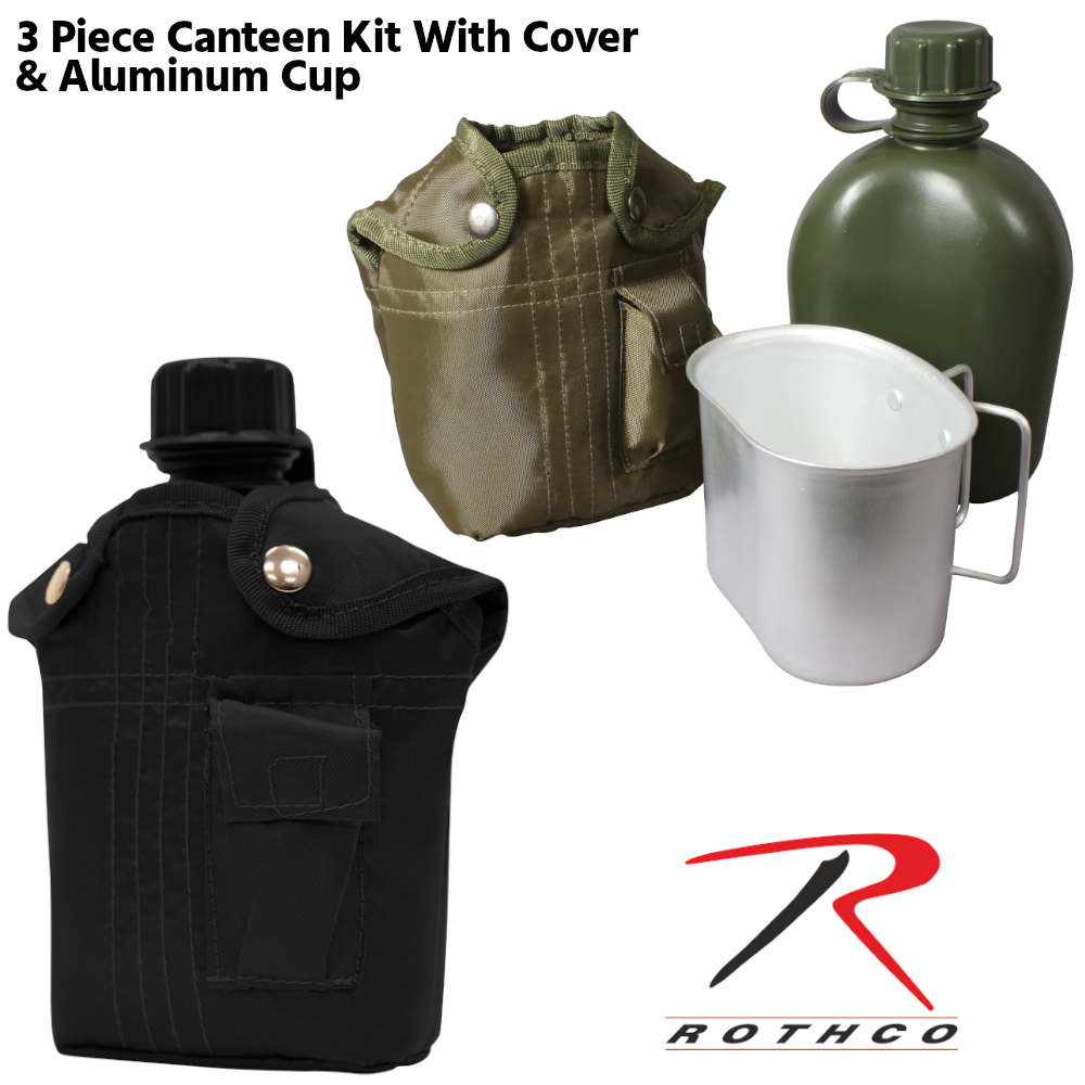 ROTHCO（ロスコ）水筒 アウトドアセット 3 Piece Canteen Kit With Cover & Aluminum Cup