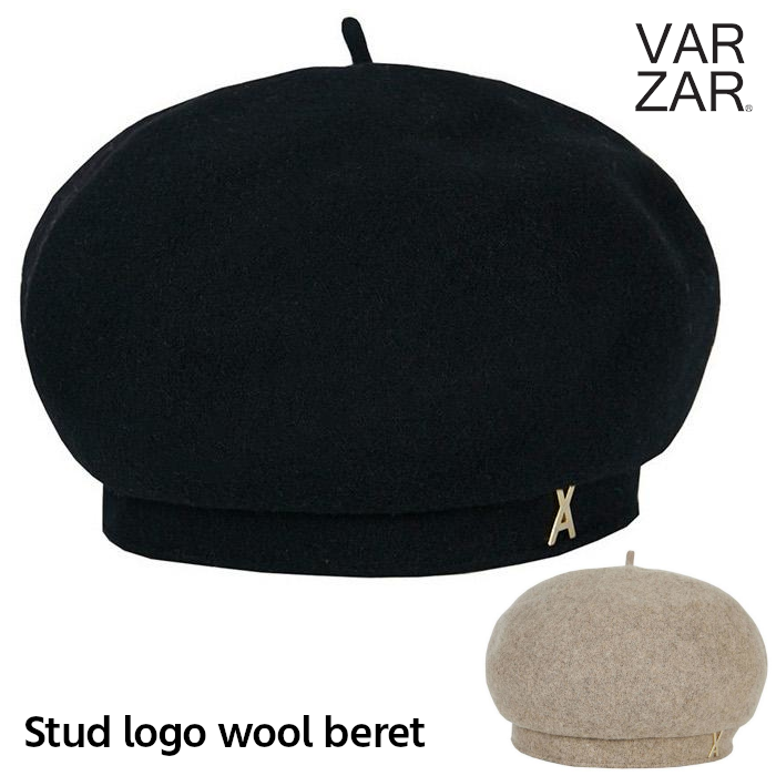 VAZAR バザール ベレー帽 スタッズロゴ ウール混紡 韓国 Stud Logo Wool Beret