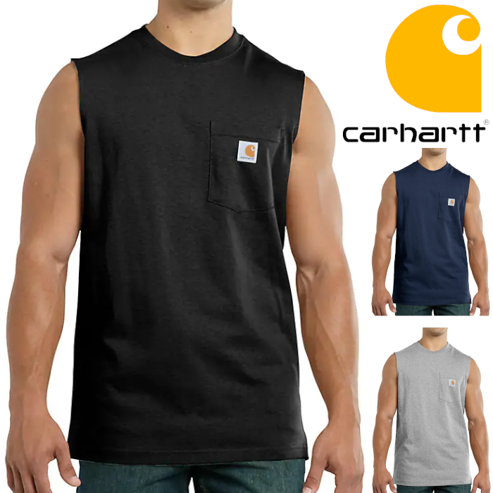 CARHARTT ノースリーブ Tシャツ ポケット付 ヘビーウェイト #100374【カーハート】