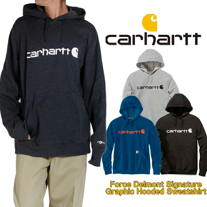 CARHARTT【カーハート】スウェットパーカー ロゴ #103873　FORCE RELAXED FIT MIDWEIGHT LOGO GRAPHIC SWEATSHIRT