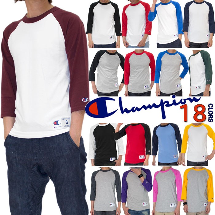 CHAMPION　(チャンピオン)　＃T137　7分袖　ラグラン　ベースボールTシャツ