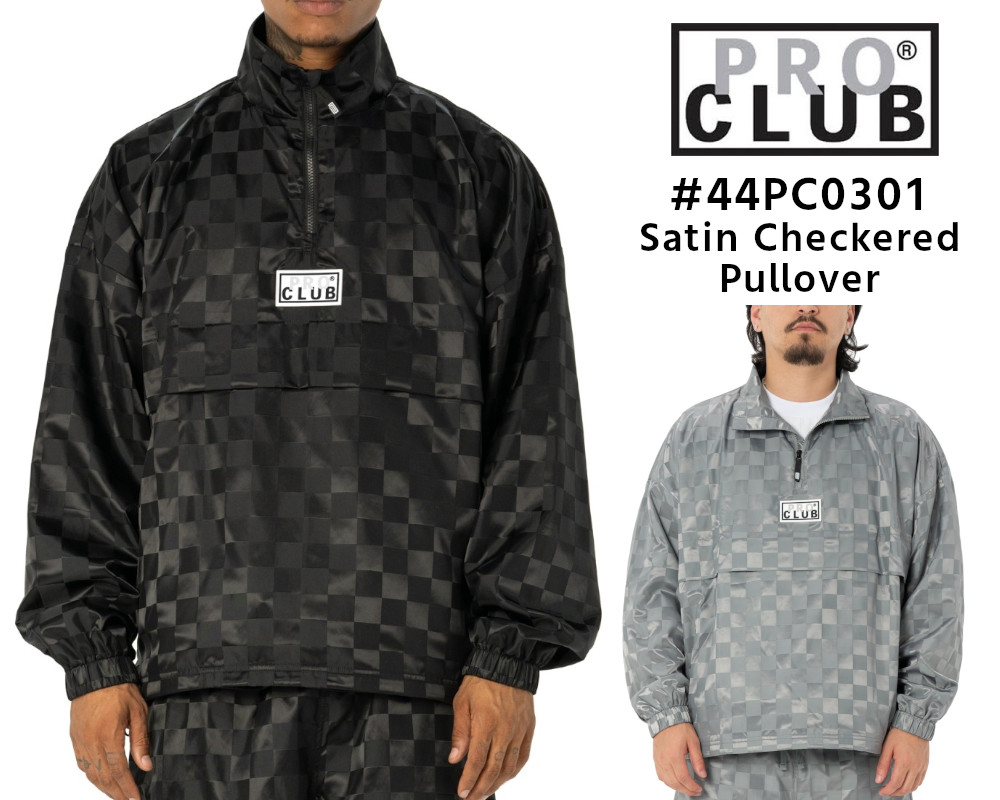 PROCLUB #44PC0301 サテン チェック プルオーバー Satin Checkered Pullover プロクラブ